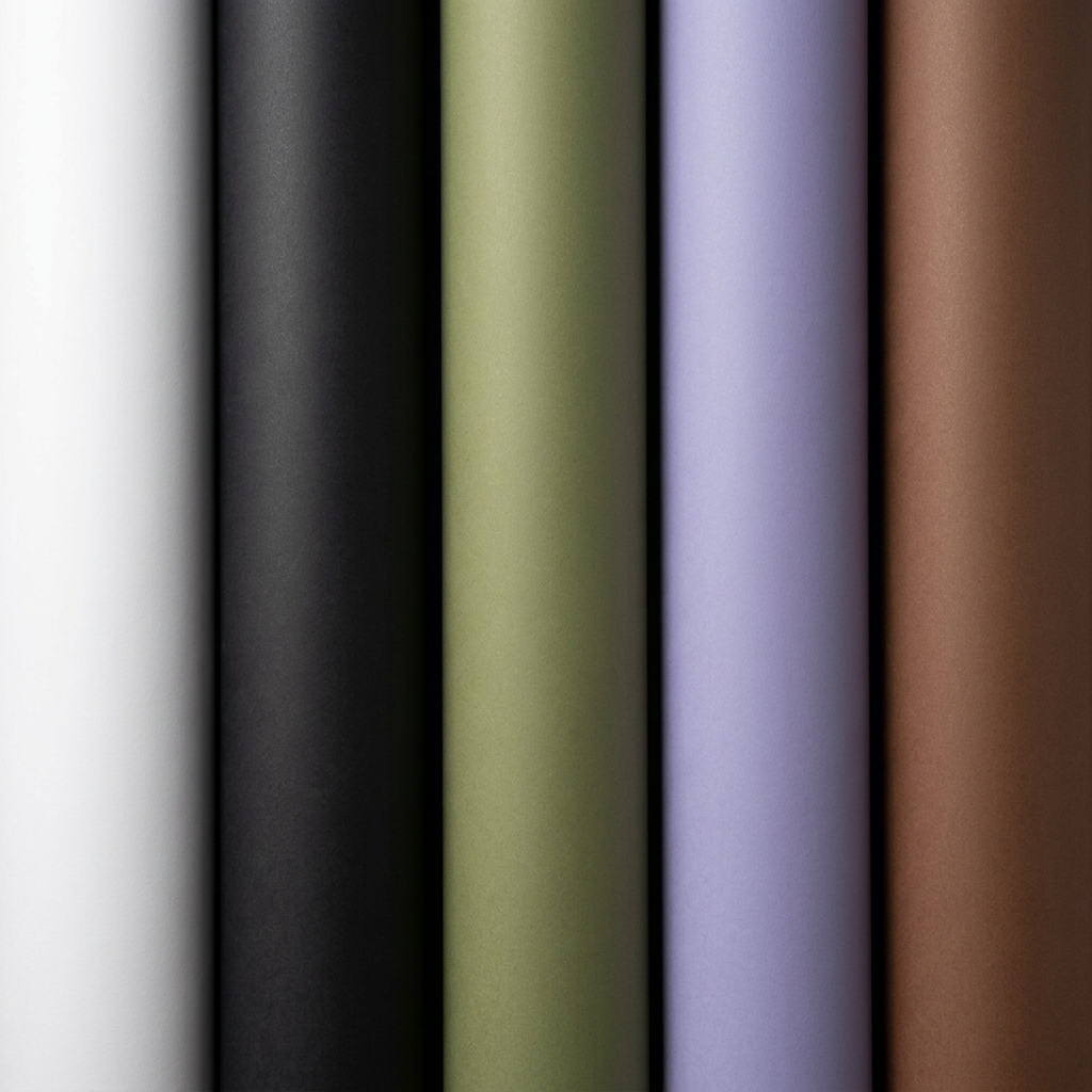 Papierrollen in verschiedenen Farben für das Wand-Hintergrundsystem